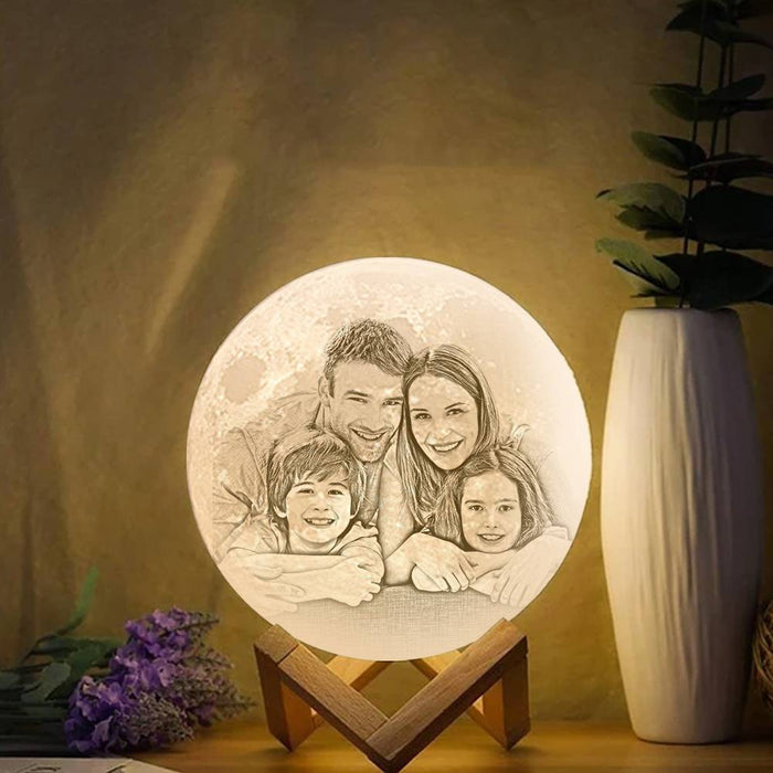 Custom Moon Lamp – 3D Printed Lamp With Photo Lunar Light & Adjustable LED Moon
