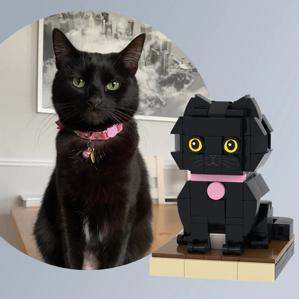 Custom Cat Brick Figure | Personalized Cat Toy With ABS Eco Material & Unique Gift