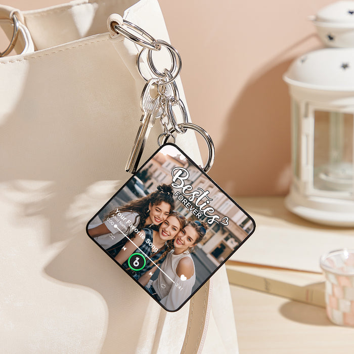 Custom Music Keychain – Personalized Photo Keepsake Gift | USB Music Box Charm