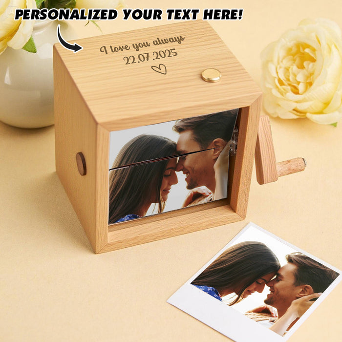 Hand-Cranked Flipbook Box – Custom Photo Flipbook With Detachable Pages & Lighted Album