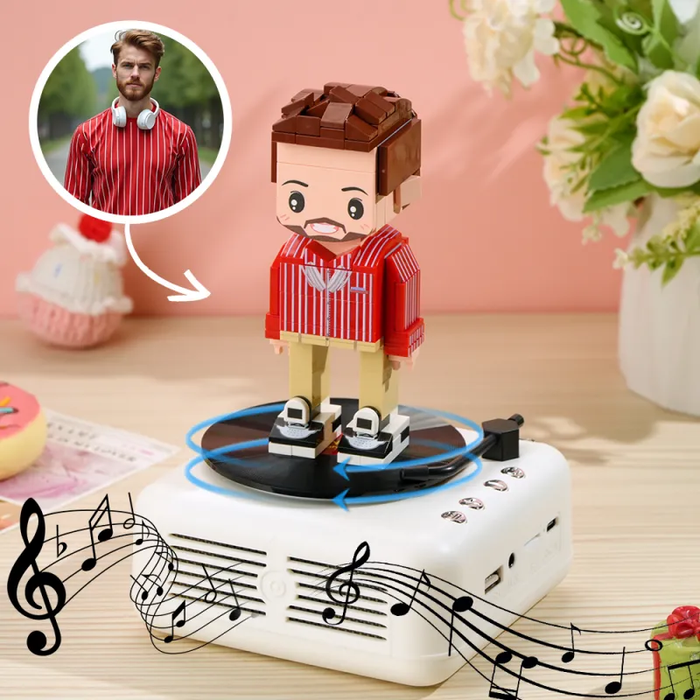 Custom Brick Figures – Personalized Block Toys with Bluetooth Speaker Base | Unique Gift