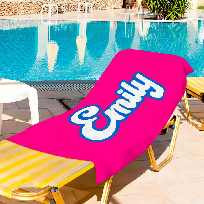Personalized Beach Towel – Custom Name Soft Polyester Digital Print Gift