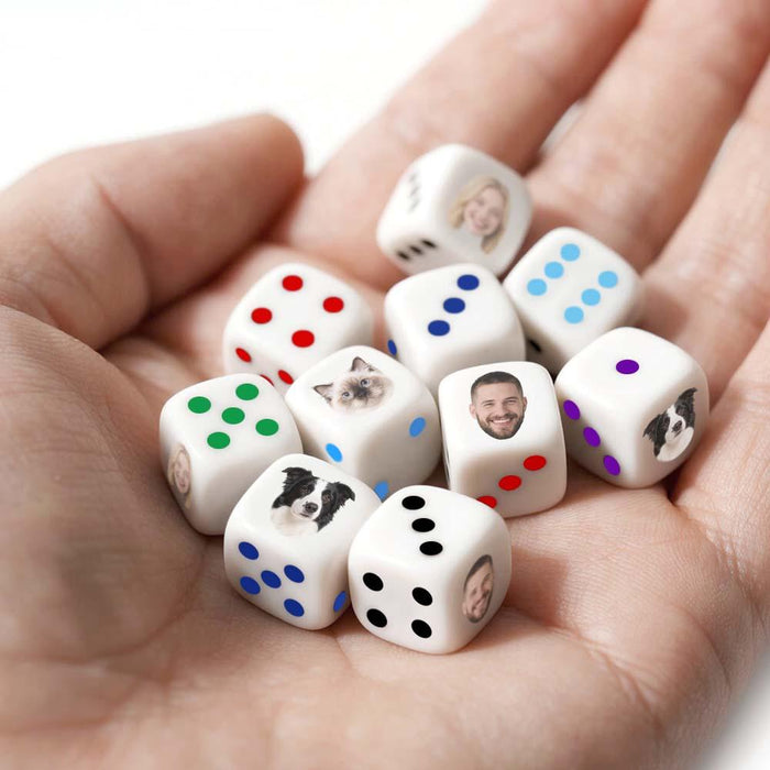 Custom Face Dice – Personalized Photo Printed Dice Cube | Unique Party Game Gift