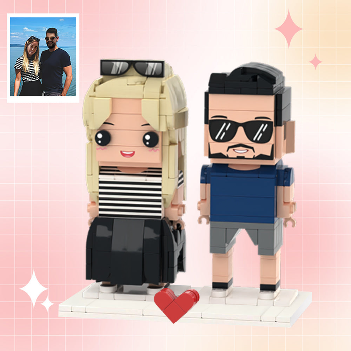 Custom Brick Figures – 2 People Custom building block Block Figures | Unique Gift Idea