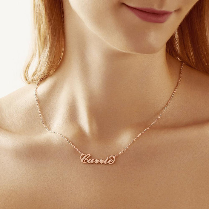 Custom Name Necklace – Personalized Jewelry With Adjustable Chain & Laser Cut Pendant