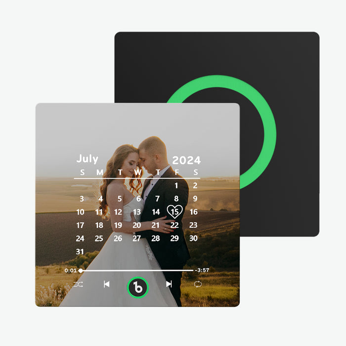 Custom Music Fridge Magnet – Personalized Photo Calendar | Waterproof & Battery Powered