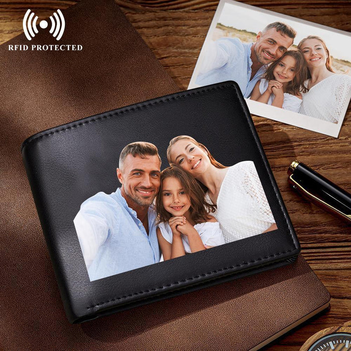 Personalized Leather Wallet – RFID Protected Wallet With Card Slots & Photo Holder