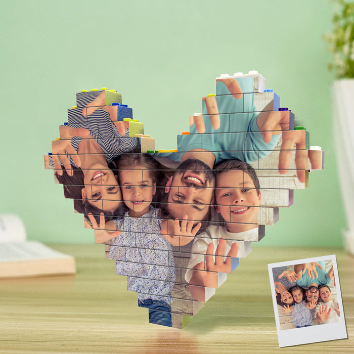 Personalised Heart Brick – Custom Photo Block With UV Print Technology Puzzle Gift