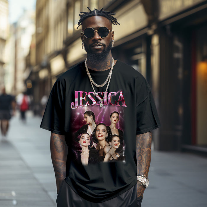 Custom Vintage Tee - Personalized Photo Print T-Shirt With Seamless Collar Shirt