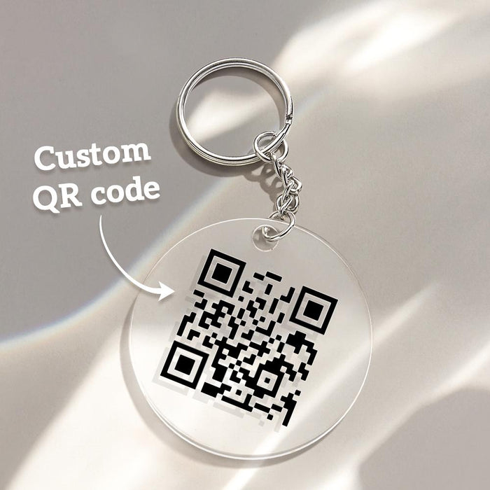 QR Code Keychain – Personalized Video Link | Custom Acrylic Gift For Her