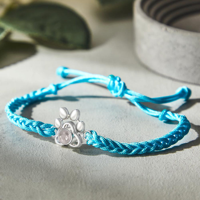 Dog Paw Bracelet – Custom Photo Projection Copper Pet Jewelry Gift for Dog Owners