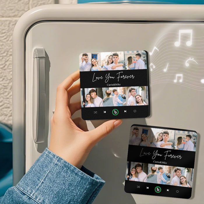 Custom Music Fridge Magnet – Personalized Photo & Love Song Waterproof Magnet