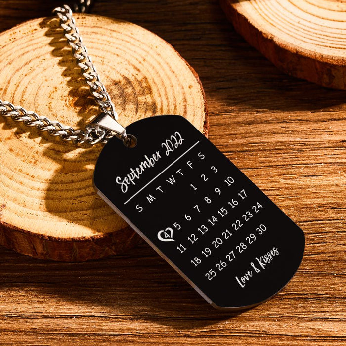 Engraved Photo Necklace – Custom Stainless Steel Double Sided Dog Tag Pendant