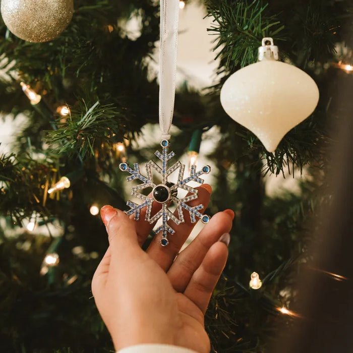 Custom Snowflake Ornament – Personalized Christmas Ornament With Photo Projection