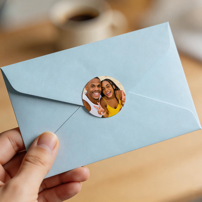 Custom Photo Stickers – Square Photo Tag Stickers | Personalized Labels Set of 15