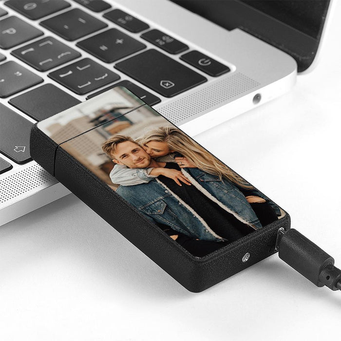 Personalized Photo Lighter – Rechargeable Electric USB Fast Charging Alloy Gift
