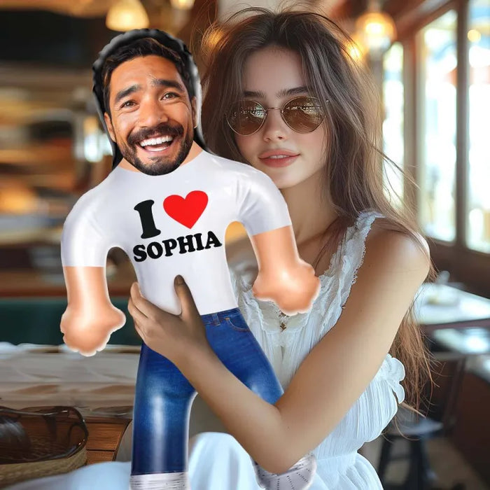 Personalized Inflatable Photo Party Figure - Custom Photo Doll Inflatable Party Toy Gift For Her
